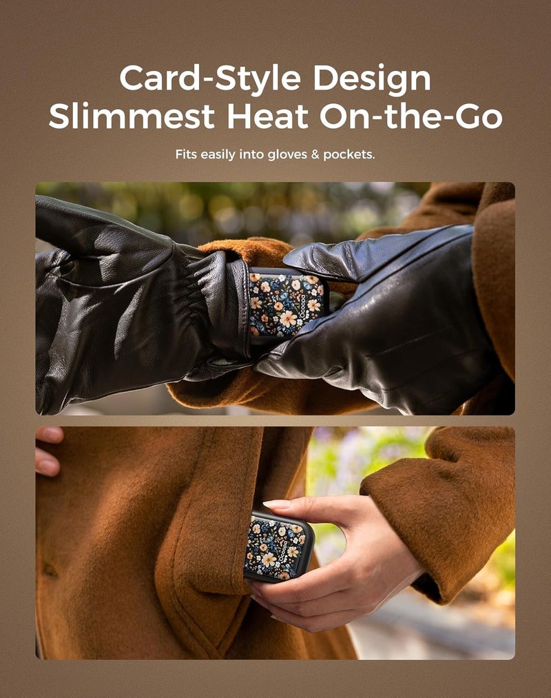 OCOOPA Magnetic Rechargeable Hand Warmers 2 Pack, Card-Style Electric AI Hand Warmers 5000mAh, Pocket Portable Hands Heater, UL Certified, for Men Women, Hunting Essentials, UT4 Young - Image 3